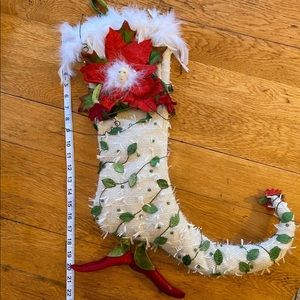 Patience Brewster Poinsettia Christmas Stocking